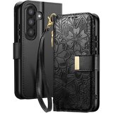 AVIZAR Denarnica za Galaxy A37 cvetlični motiv z zadrgo, Črna, (5000273994) | Shoptok.si