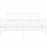 Metalni okvir kreveta uzglavlje i podnožje bijeli 180x200 cm | shoptok.hr