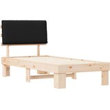  Krevetni okvir s tapiciranim uzglavljem Crna 90 x 190 cm | shoptok.hr