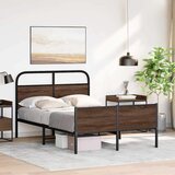 vidaXL Posteljni okvir brez vzmetnice 120x200 cm rjav hrast inž. les | Shoptok.si
