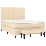 Krevet s oprugama i madracem krem 140x200 cm od tkanine | Eponuda.com