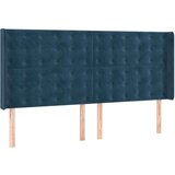  Box spring postelja z vzmetnico LED temno modra 200x200cm žamet | Shoptok.si