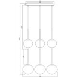 Ondaluce - Visilica na sajli JEWEL 6xE14/10W/230V Ø 55 cm zlatna/bela | Eponuda.com