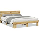  Okvir kreveta uzglavljem bez madraca 160x200 cm puno drvo hrast | shoptok.hr