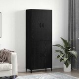vidaXL Highboard 2 pcs Crni hrast 69.5 x 34 x 180 cm Konstruirano drvo Cijene
