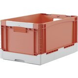 BITO Zložljiv zaboj EQ, z odprtinami za prijemanje in rebrastim dnom, DxŠxV 600 x 400 x 285 mm, oranžne barve Cene