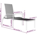  Ležaljka za sunčanje s osloncem za noge PE ratan siva | shoptok.hr