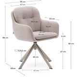 Kave Home Bež oblazinjen jedilni stol z nasloni za roke Lexa – | Shoptok.si