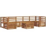  Set vanjskih sofa 8 kom. Prirodna Čvrsto drvo akacije Smeđa 59 x 59 x 37 cm | shoptok.hr