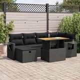  8-dijelni set vrtnih sofa od poliratana s jastucima crni bagrem | shoptok.hr