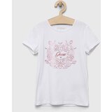 Guess Otroška bombažna kratka majica bela barva | Shoptok.si