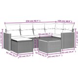  7-dijelni set vrtnih sofa od poliratana s jastucima crni | shoptok.hr