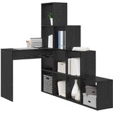 Kutni stol s policom Crni hrast 101,5 x 149,5 x 149,5 cm | shoptok.hr