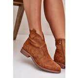 S. BARSKI Ladies Cutout Ankle Boots On Flat Heel Camel S.Barski | ePonuda.com