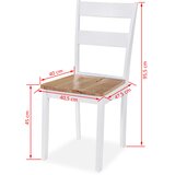  5-dijelni blagovaonski set od MDF-a i drva kaučukovca bijeli | Eponuda.ba