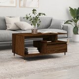 vidaXL Klubska mizica rjavi hrast 90x49x45 cm inženirski les Cene