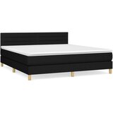 vidaXL Box spring postelja z vzmetnico črna 160x200 cm blago, (20883883) Cene