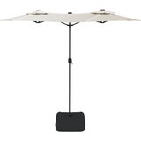  Dvostruki vrtni suncobran LED pješčano bijeli 316 x 145 cm | shoptok.hr