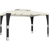  Sjenica s dvostrukim krovom krem 3,98x2,98 m čelična | shoptok.hr