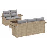  6-dijelni vrtni sofa set s jastucima Bež poli ratan | shoptok.hr
