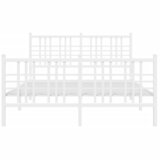  Metalni okvir kreveta uzglavlje i podnožje bijeli 120x200 cm | shoptok.hr
