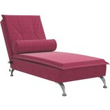  masažni počivalnik z vzglavnikom vinsko rdeč žamet | Shoptok.si