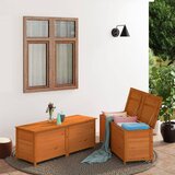 vidaXL Zunanja škatla za blazine rjava 200x50x56 cm trden les jelke | Shoptok.si