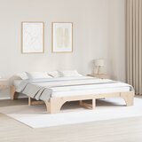 vidaXL Posteljni okvir Naravni Trden borov les 200 x 200 cm Cene