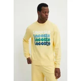 Lacoste Bombažen pulover moška, rumena barva
