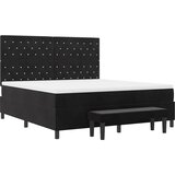  Krevet s opruga kutije s uzglavljem Crna 200 x 180 cm Baršun | shoptok.hr