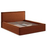 Makamii Tapecirani bračni krevet s prostorom za odlaganje s podnicom 140x200 cm boje terakote Anani – | shoptok.hr