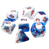Chessex kockice - polyhedral - gemini - astral blue-white & red (7) | ePonuda.com