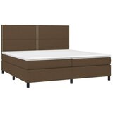 vidaXL Krevet s oprugama i madracem tamnosmeđi 200x200 cm od tkanine | shoptok.hr