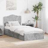  Postelja s shranjevanjem z vzglavjem Betonsko siva 90 x 190 cm, (5000105810) | Shoptok.si