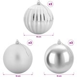  Set božićnih kuglica XL 9 kom. Srebrna Ø 15 cm Plastika | shoptok.hr