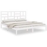  Posteljni okvir bel iz trdnega lesa 200x200 cm, (20645960) | Shoptok.si