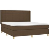  Box spring postelja z vzmetnico temno rjava 160x200 cm blago, (20897270) | Shoptok.si