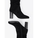 Shelvt Black ankle boots with a ruffled upper | Shoptok.si