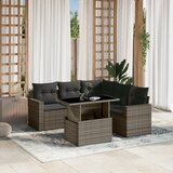 Maison Chic Seti vrtnega pohištva - Vrtna garnitura - Vrtni pohištvo set 6-delna z blazinami siv poli ratan, (21804294) | Shoptok.si