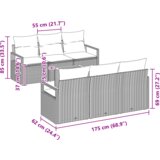  7-dijelni set vrtne sofe s jastučićima bež poli ratan akacija | shoptok.hr