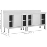  Radni stolovi s kliznim vratima 2 kom 200x50x(95-97)cm cm čelik | shoptok.hr