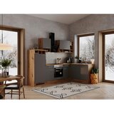RESPEKTA Kuhinjski blok Hilde (Š x D: 280 x 172 cm, Siva, Mat, Izgled drva, Bez električnih uređaja) | shoptok.hr