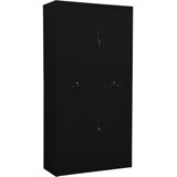  Pisarniška omara črna 90x40x180 cm jeklo | Shoptok.si