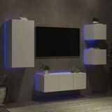  The Living Store Komplet TV omaric LED 5-delni bel inženirski les - Stenska TV Enota, (21555889) Cene