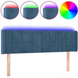 vidaXL LED posteljno vzglavje temno modro 147x16x78/88 cm žamet | Shoptok.si