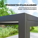  Vrtni namještaj garnitura za sjedenje 150 x 80 cm stol sa 6 prozračnih stolica izgled drveta čelični okvir crna | shoptok.hr