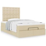 VidaXL Otomanski okvir kreveta s madracem krem 120x200cm od tkanine VidaXL Otomanski okvir kreveta s madracem krem 120x200cm od tkanine Slike