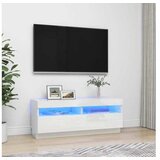  TV omarica z LED lučkami visok sijaj bela 100x35x40 cm | Shoptok.si