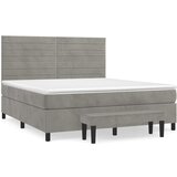  The Living Store Box spring postelja z vzmetnico svetlo siva 180x200 cm žamet - Box Spring Postelja, (21491586) | Shoptok.si