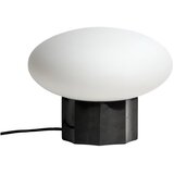 Kave Home Bela/črna kovinska namizna svetilka s steklenim senčilom (višina 20 cm) Idela – Cene